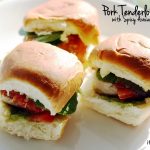 Pork Tenderloin Sliders with Spicy Avocado Sauce Pork Tenderloin Sliders with Spicy Avocado Sauce